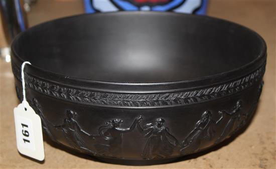 Wedgwood black basalt bowl with Dancing Hours frieze